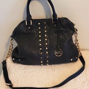 Vintage MK Leather Studded Purse with removable strap.